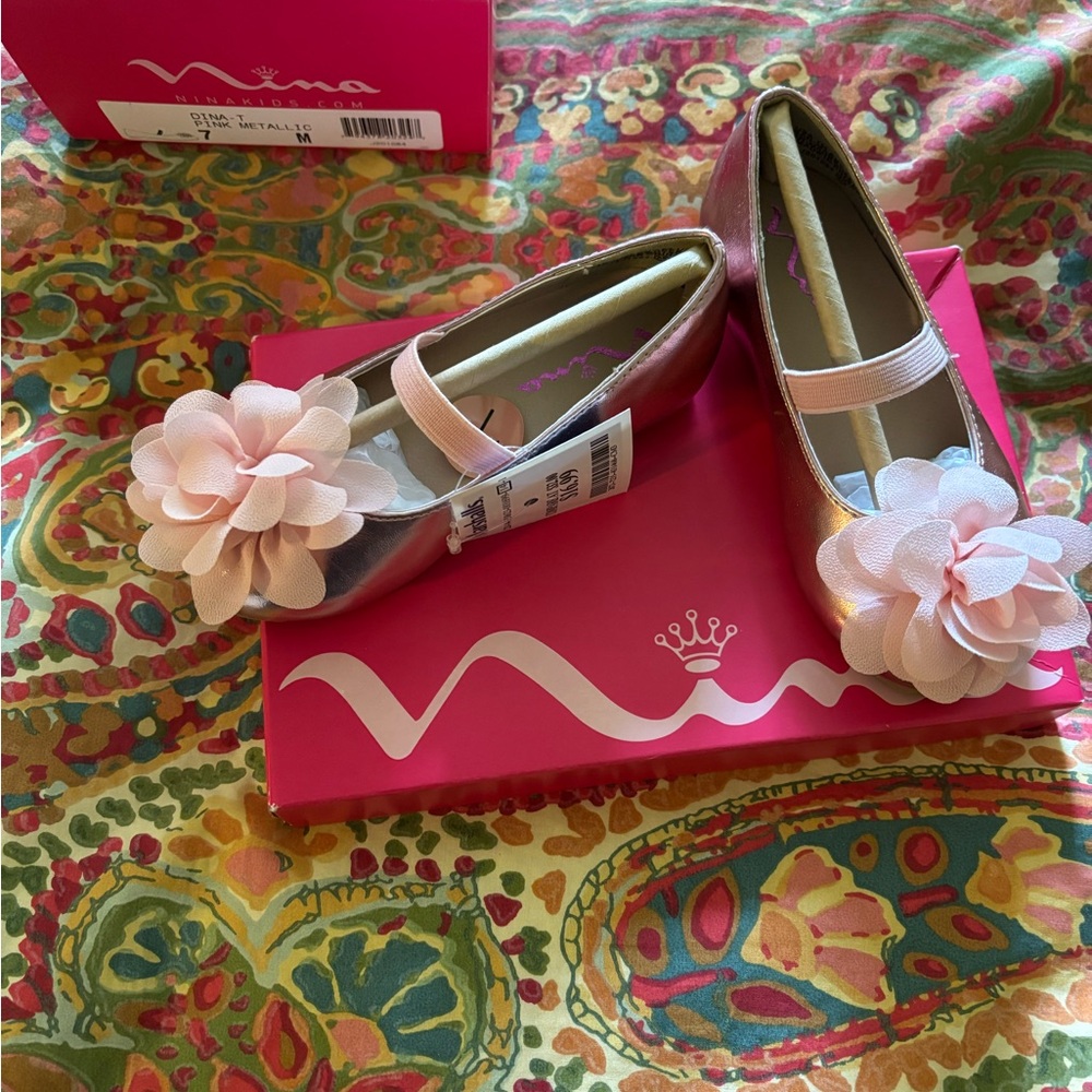 Nina Kids Pink Metallic Shoes